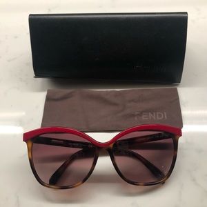 Red and Tortoise Fendi Sunglasses